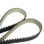 automotive timing belt with white PTFE tooth facing